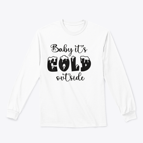 Baby It's Cold Outside Hand Lettering Holiday Poster Design for