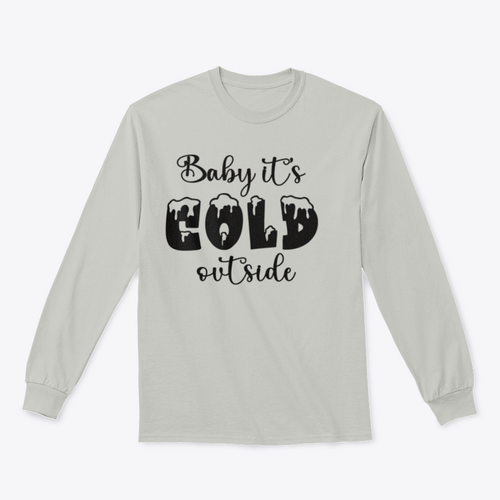 Baby It's Cold Outside Hand Lettering Holiday Poster Design for