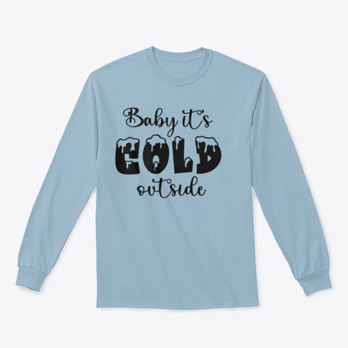 Baby It's Cold Outside Hand Lettering Holiday Poster Design for