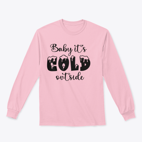 Baby It's Cold Outside Hand Lettering Holiday Poster Design for