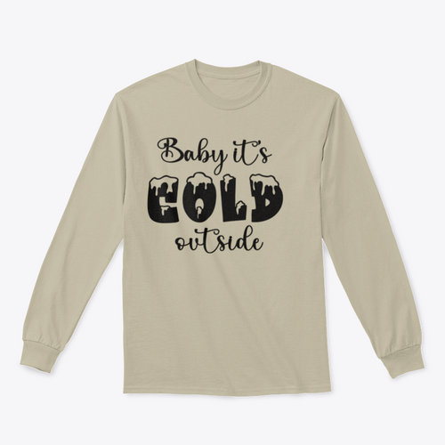 Baby It's Cold Outside Hand Lettering Holiday Poster Design for