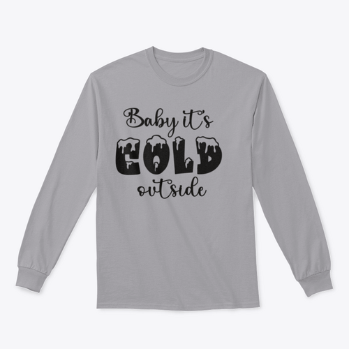 Baby It's Cold Outside Hand Lettering Holiday Poster Design for