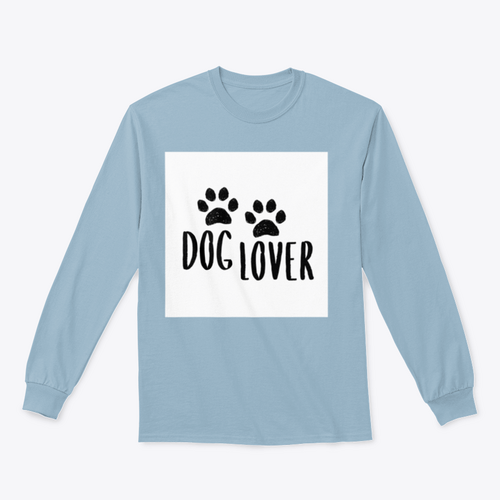 Dog Lover Cartoon Style Typography with Dog Paws Silhouette Design for